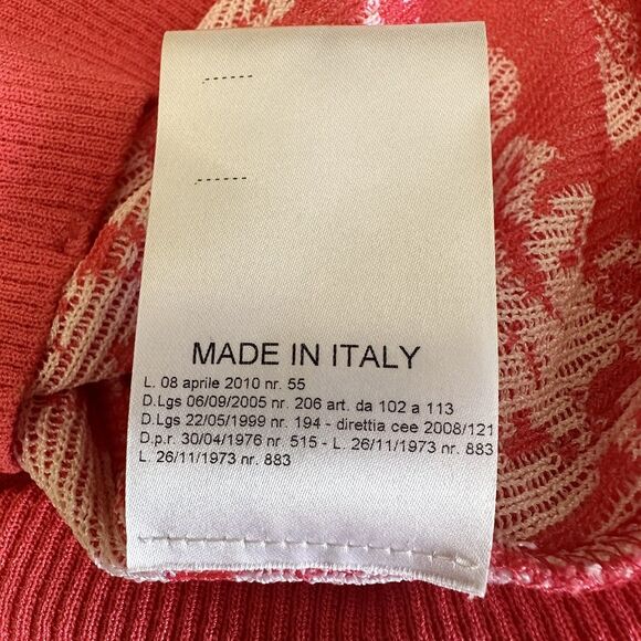 Tricot Chic Women Coral White Floral Short Sleeve Stretch Knit Sweater Top Sz 10 - Picture 8 of 13